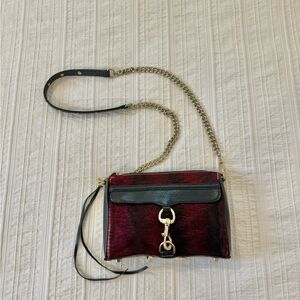 Rebecca Minkoff Mini Mac Crossbody Chain Handbag in Crimson